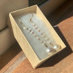 Designer White Pearl Drop Earrings